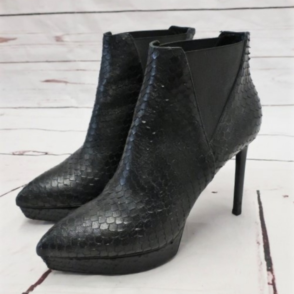 Saint Laurent Janis 105 Ankle Boot Black Snakeskin - Picture 4 of 7